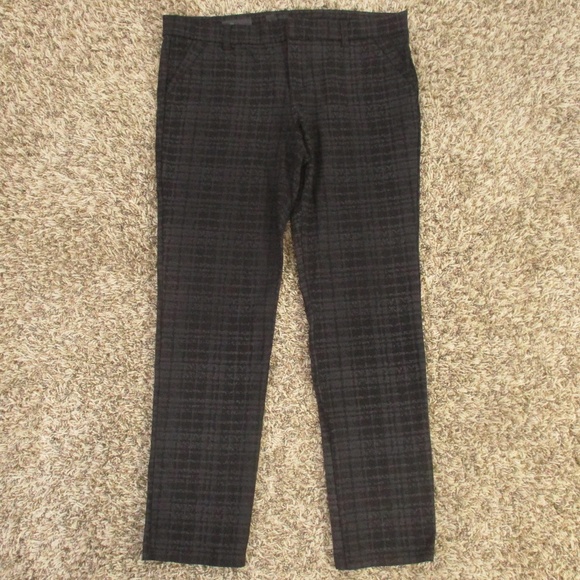 Kut From The Kloth Pants Women's 12 Black Gray Plaid Skinny Stretch Trousers - Picture 1 of 9